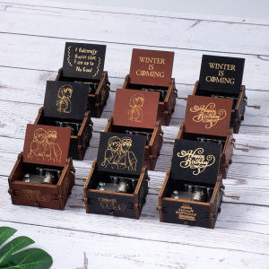 Harry Potter Sky City Vintage Wooden Hand-Cranked Music Box Creative Birthday Gift for Children Festive Ornament Jewelry Box Style