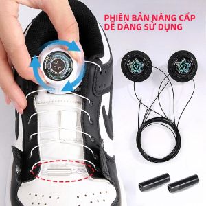 1 Cặp Dây Giày Tự Động Có Khóa Xoay Dây Co Giãn Dễ Dàng Cho Giày Thể Thao-Không Buộc Dây Giày Cho Người Lớn Và Trẻ Em