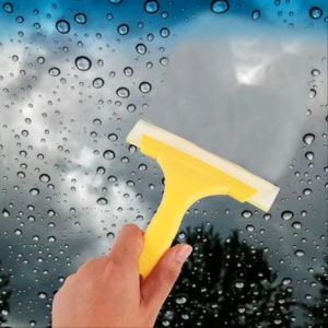 Dụng Cụ Gạt Nước Dán Decal Lau Kính Xe Vệ Sinh Cửa Kính Cầm Tay Lưỡi Gạt Silicon 11cm Cán Nhựa Nhỏ Gọn