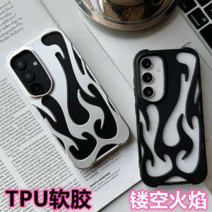 New Model S24 Phone Case Hollow out Flame Heat Dissipation Breathable Frosted Full Cover Drop Resistance Simple Fashion Personalized Creative Good Looking High End Sensation Small Niche Wear Resistant Ultra Soft Protective Cover