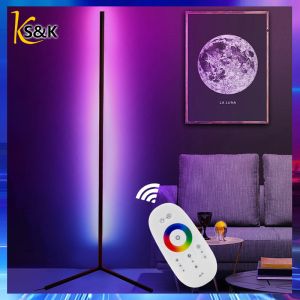 S&K Led Corner Light Multicolor Selector Minimalist Nordic Light RGB Atmosphere Floor Lamp Corner Floor