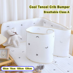 Summer Cool Tencel Baby Cot Bumper Mesh Anti-collision Protector Cradle Surround Safety Rail Fence