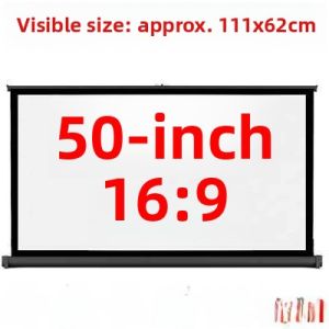 Portable High Definition Pull down Projection Screen 30 Inch 40 Inch 50 Inch Home Cinema Desktop Screen No Drilling Required