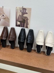 Chunky Heel Enclosed Mule Shoes Spring Summer