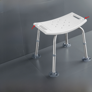 Non-Slip Bathroom Stool Shower Chair for Elderly Aluminum Alloy Bathroom Safety Aid Hole Drilling Installation