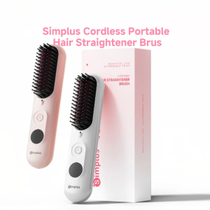 【HOT】Simplus Pink Hair Straightener Brush丨Cordless Portable丨30M Negative Ions丨6 Temp Settings丨20s Heat ZFSH003