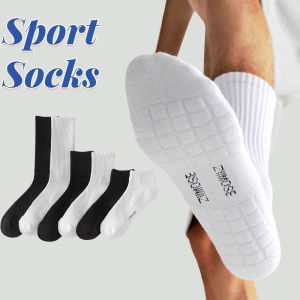 1 Pair Sweat-Absorbing Breathable Non-Slip Sport Socks Men Tennis Soccer Basketball Long Tube Socks Short Ankle Socks