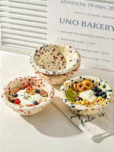 MODERN SWEETHOME | Underglaze Ink Painting High Aesthetic Value Yogurt Bowl