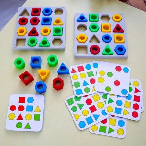 Mainan Puzzle Anak 3D Deometric Board Mainan Balita Montessori Shape Balok Mainan Edukasi Anak