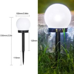 3Pcs Solar Powered LED Bulb Lamp Energy Light Waterproof Outdoor Garden Light Street Solar Panel Ball Light Lawn Yard Lamp