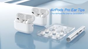 NB-AC04 Replacement Ear Tips Compatible for AirPods Pro 2nd/1st 4 Sizes (XS-L) with Cleaner Pen