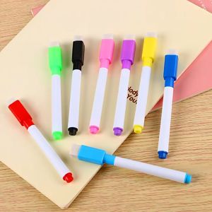 MOMO 1PC Portable Whiteboard Marker Blk/Blue/Red Magnet Pen With Eraser&Magnet School Stationery