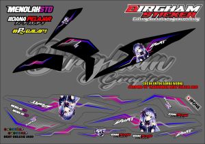 (COD) Striping sticker variasi UV tranfaran beat deluk beat fi 2020-2023 beat street anime