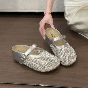 SENYUMI | Breathable Mule Sandals With Buckle and Hollow Braiding