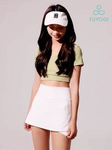 FUYOGI Tennis Skirt Sports Running High Elasticity Skin-friendly Pocketed UV-Protection Gymnastics Fitness Badminton Outdoor Training