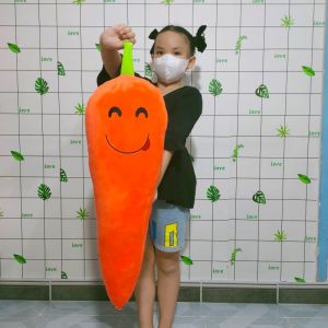GỐI ÔM NGỦ CHO BÉ HÌNH CÀ RỐT VẢI NHUNG LÔNG MỊN GÒN MỀM MẪU MỚI CHO BÉ 2 TUỔI
