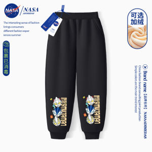 NASA Collaborative Childrens Fleece Lined Autumn Winter Pants Warm Kids Clothing Cotton Polyester Blend Fabric Printed Trousers