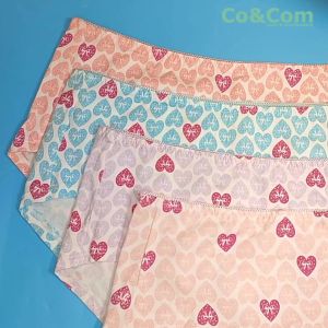 Quần Lót Teen Size Lớn 43-55 Kg Cotton Co&Com NO9171 In Hình Tim Dễ Thương Kháng Khuẩn