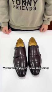 Mens Monk Strap Formal Leather Slip-On Oxfords Designer Party Wedding Dress Shoes