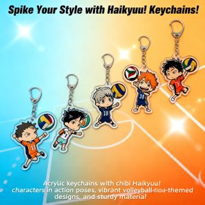 Bandai | Haikyuu Anime Acrylic Keychain Hinata Shoyo Kageyama Tobio Backpack Pendant Volleyball Cosplay Gift