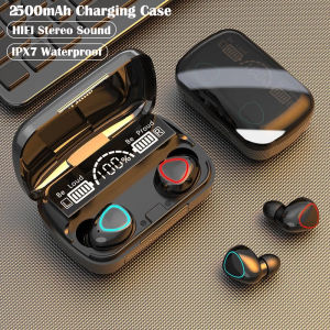 Vitog Original TWS 5.1 M10 Bluetooth Earphone with Mic/LED DisplayStereo Handsfree Noise Reduction Wireless Earbuds for WorkingHifi Sports HD Call Bluetooth Headset for Oppo Xiaomi Huawei iPhone Samsung ViVo Realme Mobile Phone/Laptop/Tablets