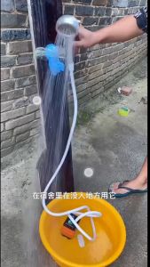 Outdoor Portable Mobile Electric Shower Pump USB Rechargeable 3 Water Output Mode IPX7 Waterproof Camping户外便携淋浴器水泵花洒