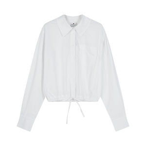 Champion | Slimming Short Tie-Design Turn-down Collar Long Sleeve Shirt for Women
