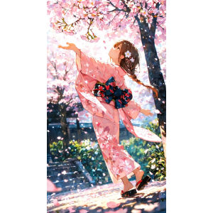 Kayou | 500/1000/1200/2000 PCS Jigsaw Puzzles Cherry Blossom Girl Cartoon Family Activity Games for Gameroom Bedroom Gift Home Decor