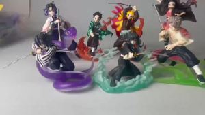 Bandai | Ghost Slayer Battle Series Handmade Purgatory Time Transparent Charcoal Treatment Bean Doll Case Desktop Ornament Gift