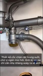Bộ Xi phông Xả Nước Chậu Rửa Bát Chén Ngăn Mùi Chống Tắc Nghẽn Thoát Nước Nhanh Chóng