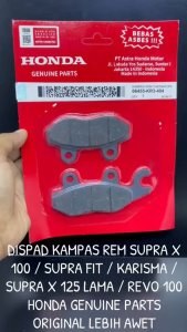 Dispad Kampas Rem Original Supra X 100/ Supra Fit/ Karisma/Supra X 125 Lama/Revo100/Fit New KR3 KD69