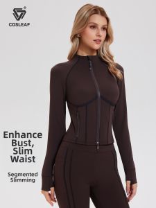 COSLEAF | Slimming Waist Cinching Exercise Clothes Long Sleeve Autumn Winter