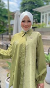MDLY Baju Kemeja Atasan Wanita/Kemeja Atasan Basic Casual/Kemeja Motif Bordir/Darcy Shirt by MDLY