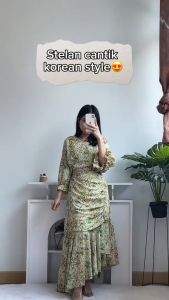 [Basica Moda] 13252 Setelan Atasan Rok 2 in 1 Wanita Damerisa Asimetris Crepe Import