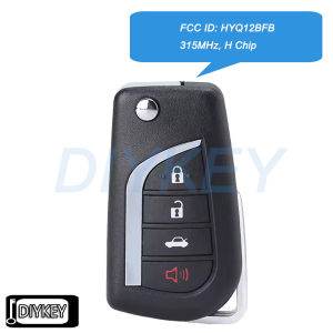 4 Buttons Flip Remote Car Key Fob 315MHz H Chip for Toyota Camry 2018 2019 2020 2021 2022 2023 FCC ID: HYQ12BFB P/N: 89070-06790