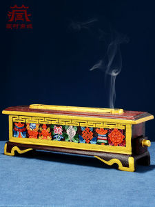 Incense Burner Household Goods Desktop Agarwood Censer Antique Incense Burner Face Powder Solid Wood Painted Censer
