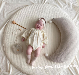 Thickened Sewing Latex Pure Cotton round Carpet Baby Crawling Mat Children Sitting Pad Home Decorative Floor Covering