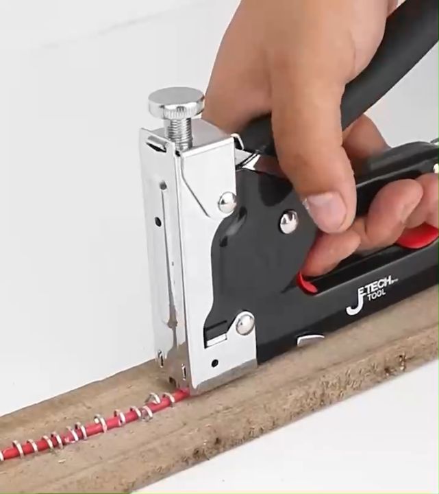 3in1 Gun Tacker Heavy Duty Staple Gun Metal Stapler Gun Industrial