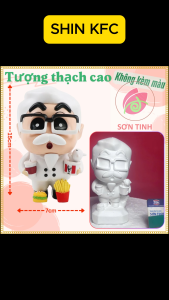 Tượng thạch cao Shin Chan McDonald KFC S3 (Không kèm màu) tô tượng đồ chơi cho trẻ