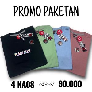 TERLARIS !!! KAOS DISTRO 4 PCS 90 RIBUAN kaos pria dan wanita kaos pria M L XL XXL XXXL