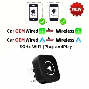 2 in1 Wired to Wireless CarPlay Android Auto Adapter for OEM Car Stereo With USB Dongle Smart Mini Box Plug and Play Bluetooth