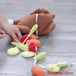 Plush Pet Dog Snuffle Toy Pet Interactive Puzzle Feeder Food Training Iq Dog Chew Squeaky Toys Cute Animal Activity Treat Game