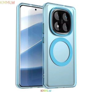 Ốp Lưng Trong Suốt Màu Kẹo Hỗ Trợ Sạc Không Dây Từ Tính Cho Redmi Note 14 Pro/Pro 5G/4G