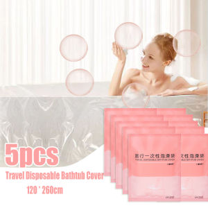 ถุงฝักบัวอาบน้ำโปร่งใสสำหรับพกพาสำหรับของใช้ในห้องน้ำโรงแรม120x260cm ขนาด1/4/3/5ชิ้นสำหรับใช้คลุมอ่างอาบน้ำแบบใช้แล้วทิ้ง