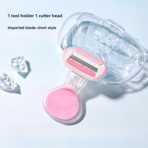 Portable Womens Shaving Razor Aloe Vera Soap Head Full Body Personal Hair Removal Leg Hair Trimming Underarm Shaving Razor