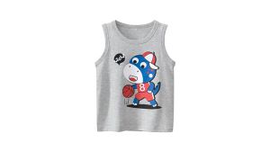 2023 Summer Kids Dinosaur Giraffe Cartoon Vests for Boys Girls 100% Pure Cotton Breathable Comfortable Baby Clothes