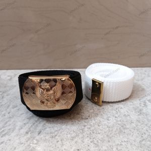 sabuk pdh garuda kuningan motif logo timbul tali sabuk bisa request (hitam/putih)