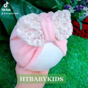 Mũ Turban Cho Bé Gái Nơ Tiểu Thư