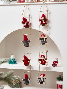 Santa Claus Climbing Rope Christmas Decoration Hanging Ornament Climbing Toy Doll Stair House Scene Setup Christmas Tree