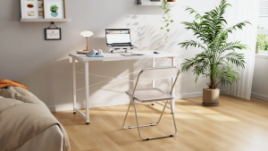 OffiGo 120CM/100CM/80CM Computer Desk with Headphone Holder Black Wooden Study Table for Home Office